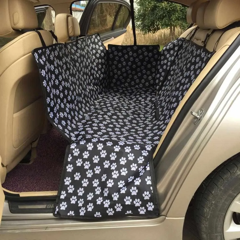 Waterproof Pet carriers Oxford Fabric Paw pattern Car Seat Covers